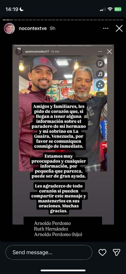 Familia Perdomo Hernandez (Arnoldo padre, hijo y Ruth* por confirmar)