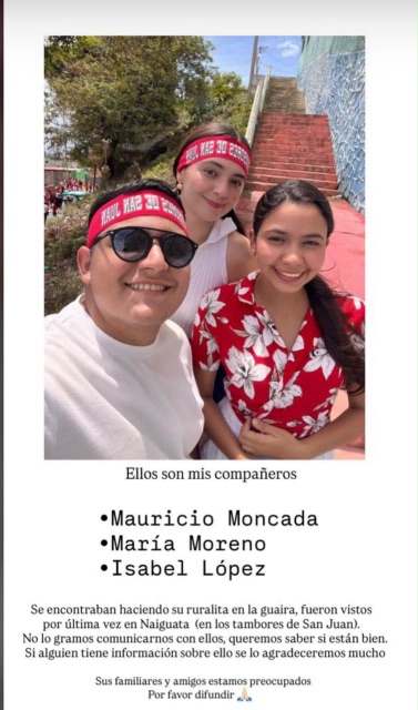 Isabel Lopez, Mauricio Moncada, Maria Moreno