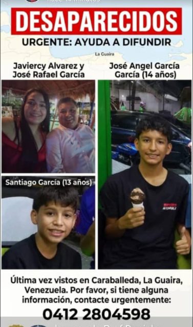 Javiercy y José Rafael García (cheo) sus hijos Santiago García José García y Derek García