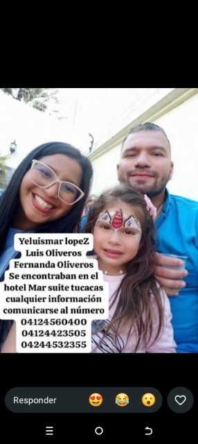 Yeluismar López, Luis Oliveros, Fernanda Oliveros