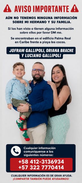Jofram Gallipoli, Oriana brache y Luciano Gallipoli brache