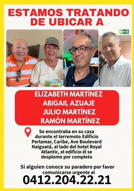 Ramon Martinez, Julio Martinez, Elizabeth Martinez y Abigail Azuaje