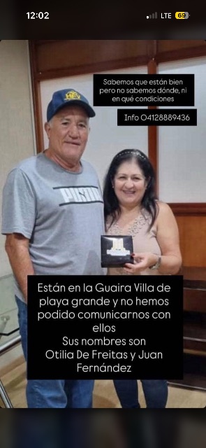 Otilia de freitas y Juan Fernández