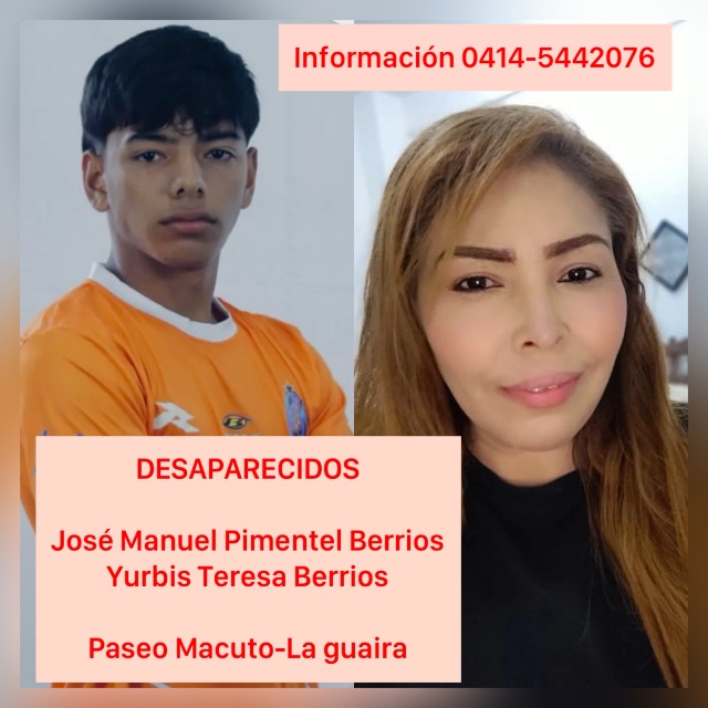 Yurbis Berrios y José Manuel Pimentel Berrios