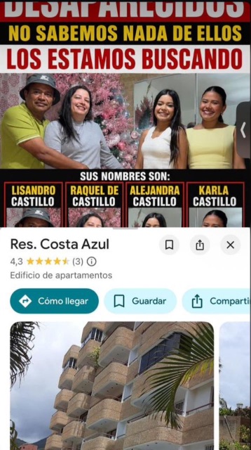 María Alejandra Castillo, Raquel de Castillo, Karla Castillo, Lisandro Castillo
