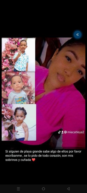 Barbara Demayleth y sus hijos jampol Caraballo mia Caraballo Ian Caraballo
