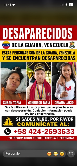 Susan tapia Yeimerson tapia Oriana lacio