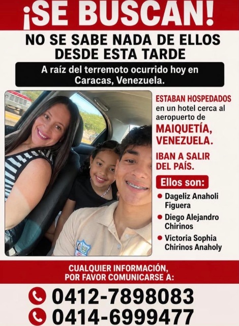 dageliz anaholi Figuera, Diego Alejandro chirinos y Victoria sophia Chirinos Anaholi