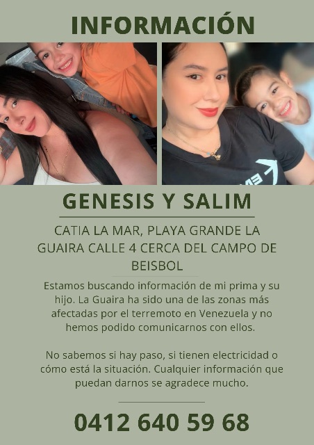 Genesis Ríos y su hijo Salim