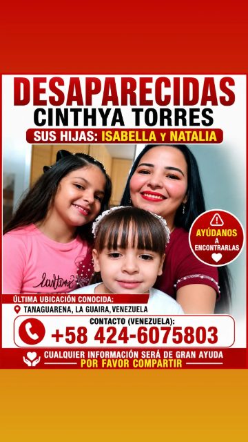 CINTHYA TORRES, ISABELLA SANDOVAL Y NATHALIA SANDOVAL
