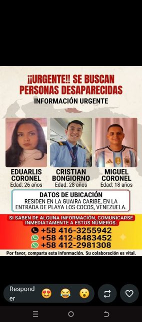 Eduarlis coronel Miguel coronel y Cristian bongoenio