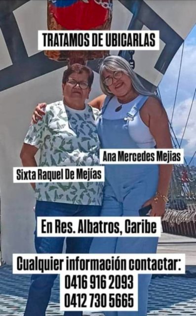 Sixta Raquel de Mejías y Ana Mercedes Mejías