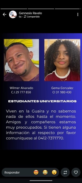 Gema González y Eilmer Alvarado