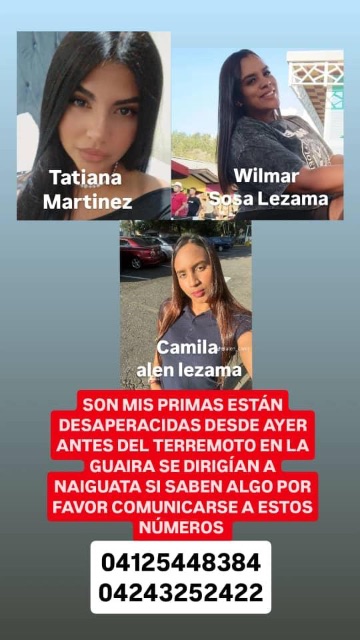 Wilmar Sosa Lezama, Tatiana Martínez y Camila Sosa Lezama