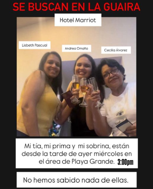 Lisbeth Pascual, Andrea Omaña y Cecilia Álvarez