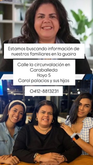 Carol Palacios y sus hijas Mariana y Patricia