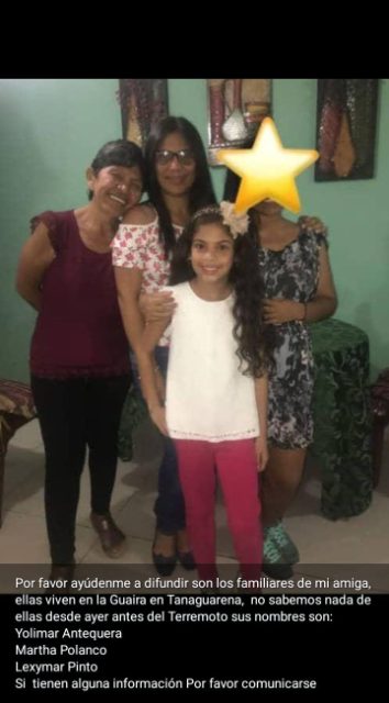 Yolimar Antequera, Martha Polanco y Lexymar Pinto