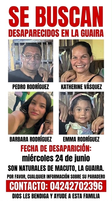 Pedro Rodríguez, katherine Vázquez, Emma Rodríguez, Barbara Ainhoa Rodríguez