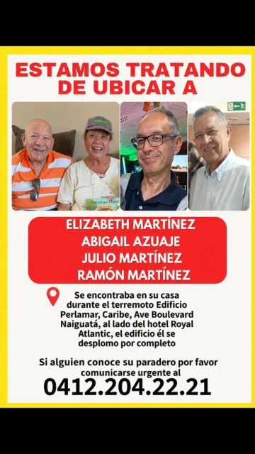 ELIZABETH MARTINEZ, ABIGAIL AZUAJE, JULIO MARTÍNEZ Y RAMÓN MARTÍNEZ
