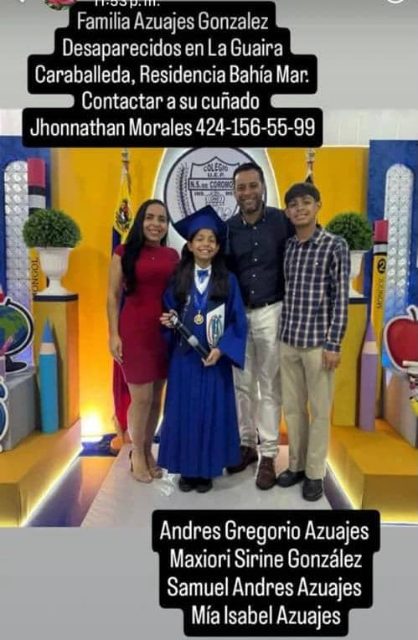 Familia Azuajes González, Andrés Gregorio Azuajes, Maxiori Sirene González, Samuel Andrés Azuajes, Mía Isabel Azuajes