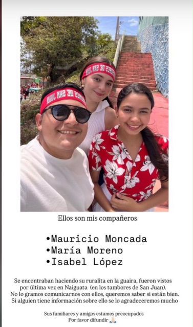 Mauricio Moncada, María Moreno, Isabell Lopez