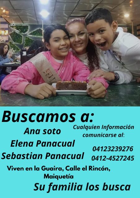 Ana Carolina Soto Fernández, Sebastián Emilio Panacual Soto, Elena Panacual Soto