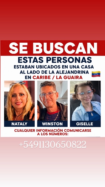 Nataly Fargnoli, winstom Cáceres y Giselle Cáceres