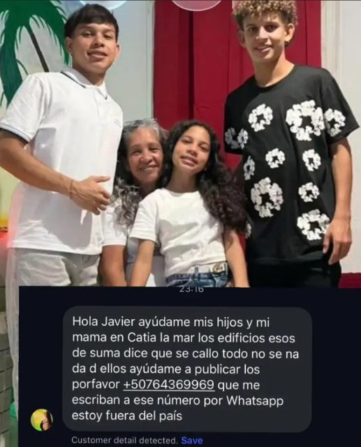 Desaparecidos abuela e hijos