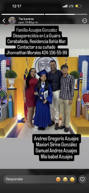 Andres Gregorio Azuajes Maxiori Sirine González Samuel Andres Azuajes Mía Isabel Azuajes