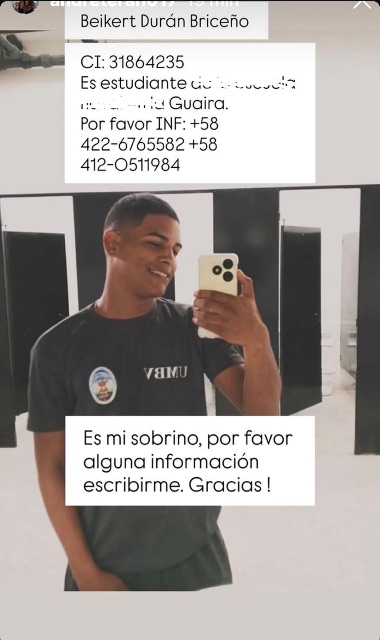 Beikert Briceño durante