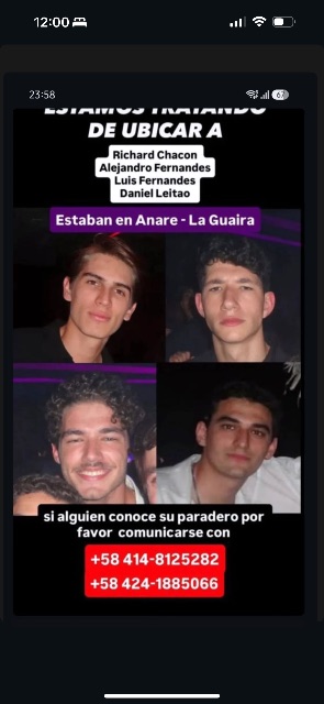 Richard Chacón, Alejandro Fernandes, luis fernandes y Daniel leitano