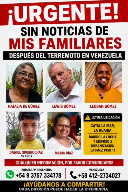 LEWIS GÓMEZ, NATALIA DE GÓMEZ, LEOBAN GÓMEZ, DANIEL SIVERIO DIAZ, MARIA DÍAZ.