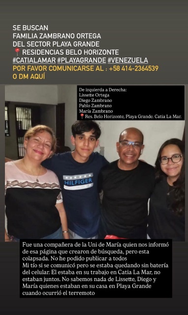 Pablo Zambrano, Lisset Ortega, Maria Zambrano, Diego Zambrano