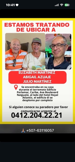 Elizabeth Martínez, Abigail azuaje, julio Martínez y Ramón Martínez